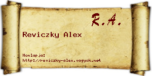 Reviczky Alex névjegykártya